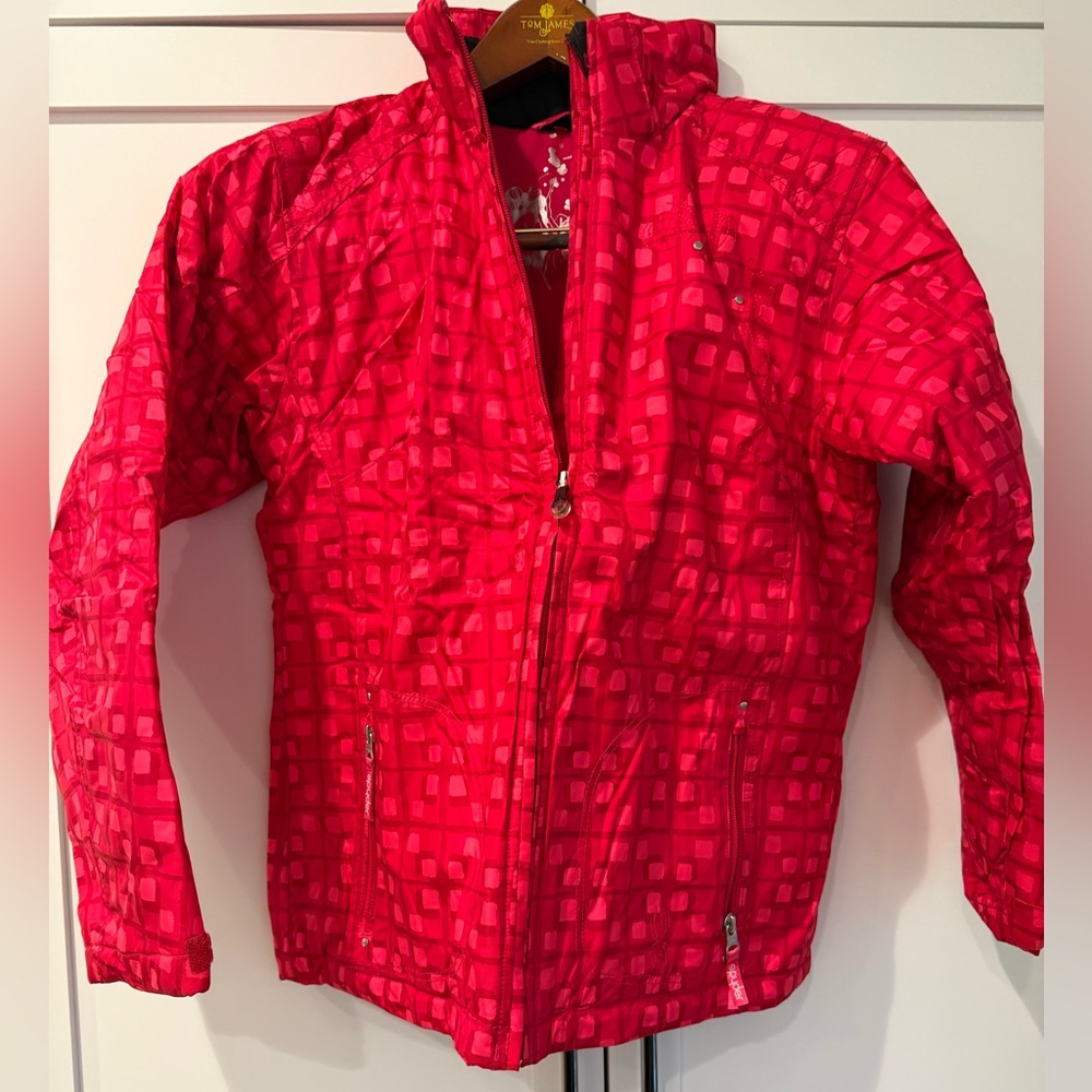 Vibrant Red Patterned Jacket
